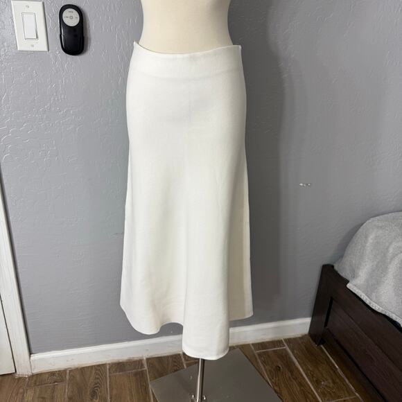 Mango Women's Flared Knitted Skirt, White, S - Picture 1 of 4